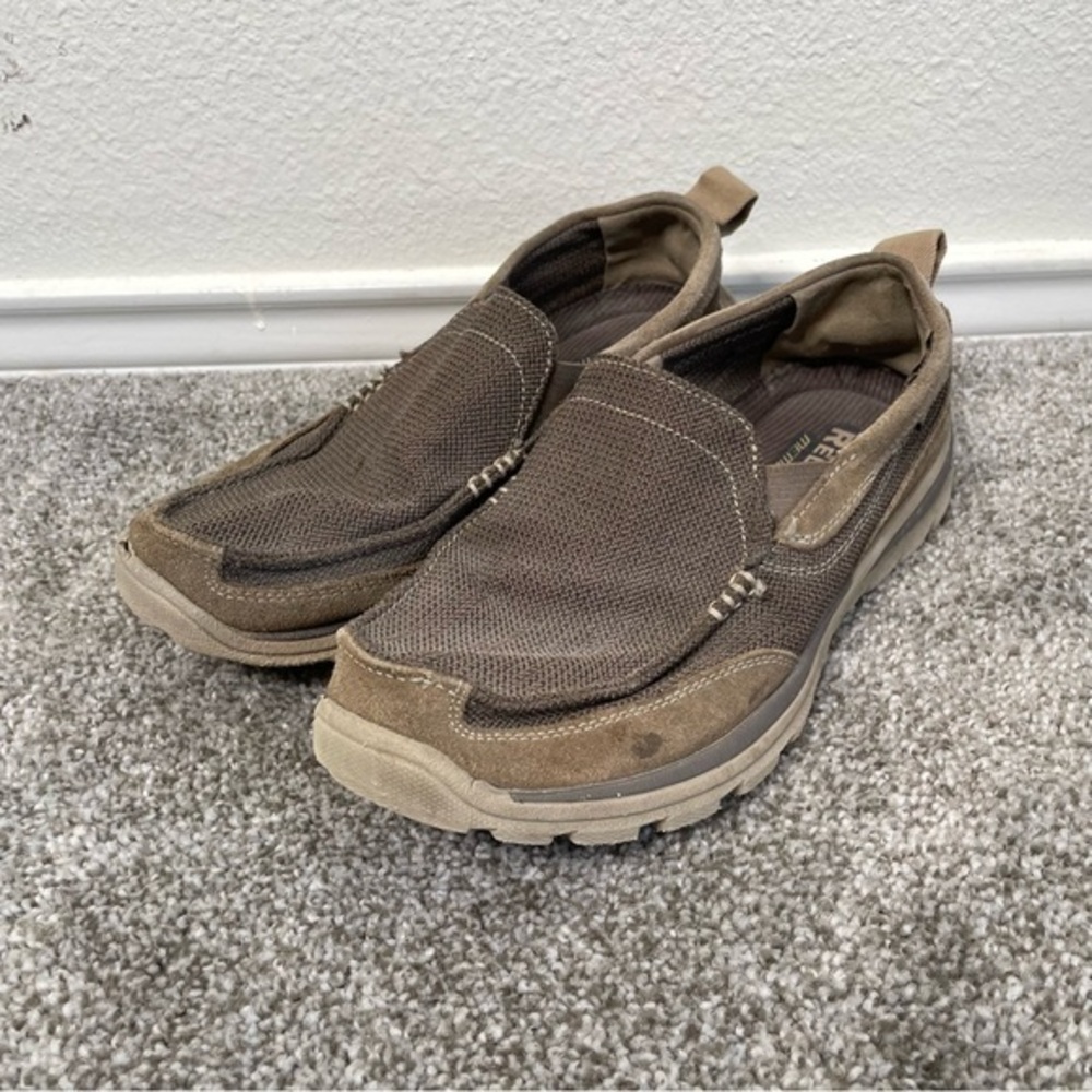 Skechers Relaxed Fit Superior Milford Loafers Men's 9 Shoes Khaki Memory Foam